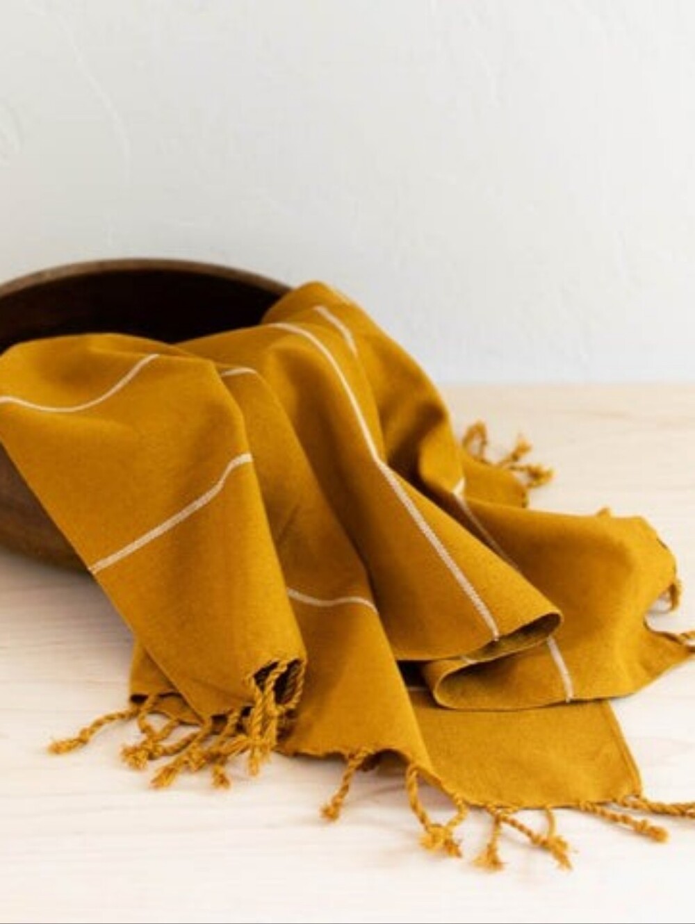 Fair + Simple Oversized Woven Hand Towel in Mustard